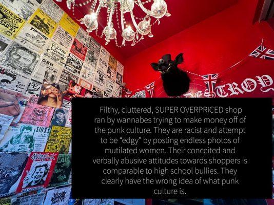 No interior photos are allowed because they don't want anyone else knowing they are an embarrassment to the alt/punk/goth community.