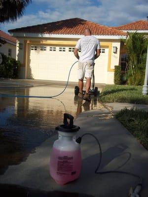 Free driveway cleaning with exterior painting.