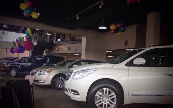 Interior new car showroom.