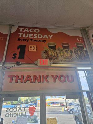 TACO TUES for $1.50 ea