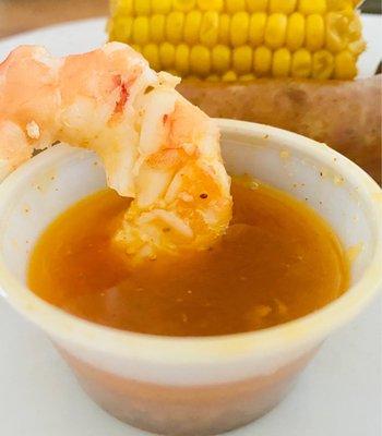 Louisiana Garlicky boiled shrimp in the special sauce! Woohoo! Laissez le bon temps rouler! Def get the special sauce :)...