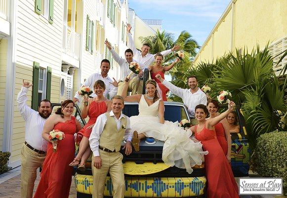 Fun Bridal Party - on DJ - Soundwave's boombox truck - Key West by Senses at Play Photography