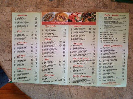 Menu front