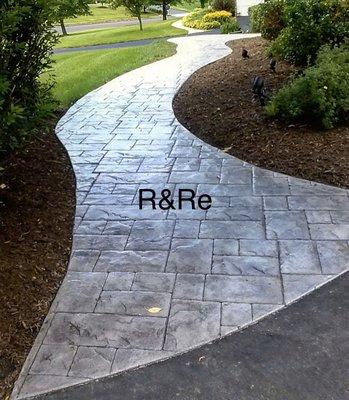 Decorative concrete sidewalk