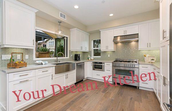 Shaker white kitchen cabinets. This is one of our most popular colors and best sell!