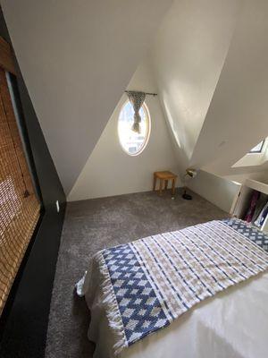 View of loft bed facing west.