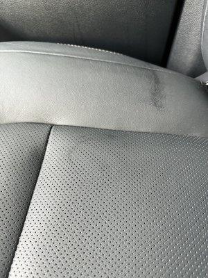 Oil/ grease residue from employees standing on my leather seats.