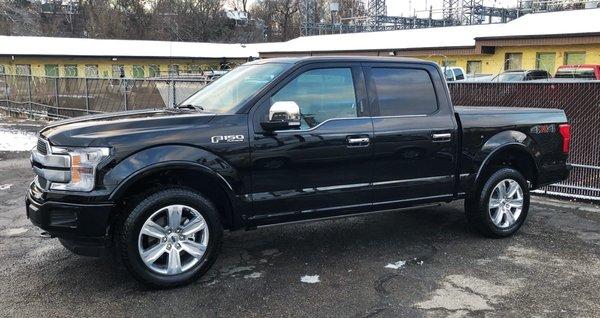 Hand wax on the truck.  Showroom quality.