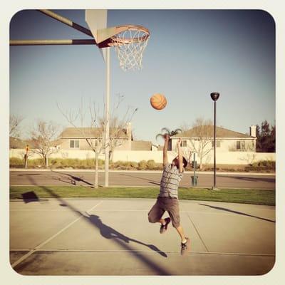 My son shooting hoops!