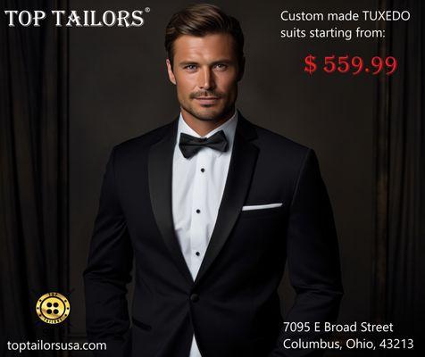 Custom made Tuxedo suits for Men , Women, Kids and Adults. All sizes available!