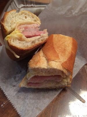 Ham & Swiss on baguette