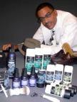 Dr. Moore with his Moore Unique Skin Care line