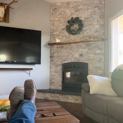 Wood burning, high efficiency fireplace