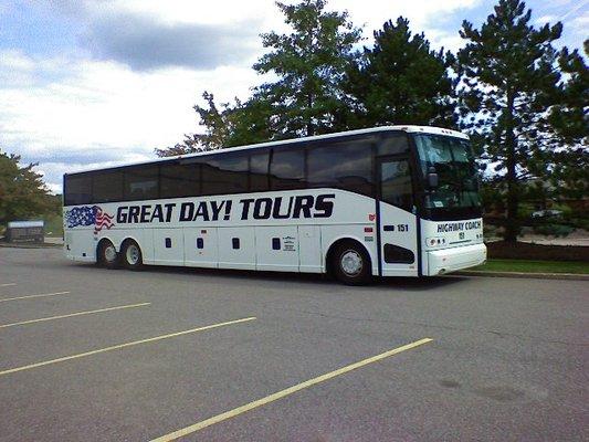 Full-sized 55-passenger coaches