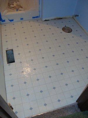 Bathroom floor finished