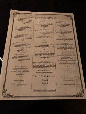 Current menu