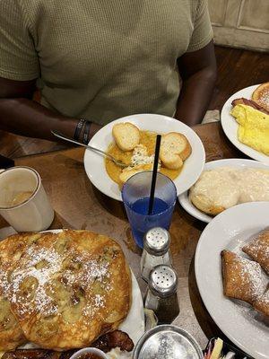 Banana pancakes biscuits