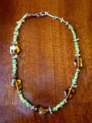 I got this Amber and peridot choker for only $18.