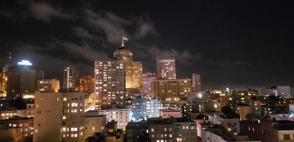 View of Nob Hill from a 12th-story room.