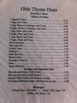 Breakfast Menu