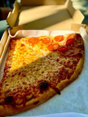 Pepperoni Pizza slice & Cheese Pizza Slice