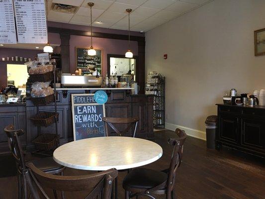 Espresso bar from the seating/dining area.