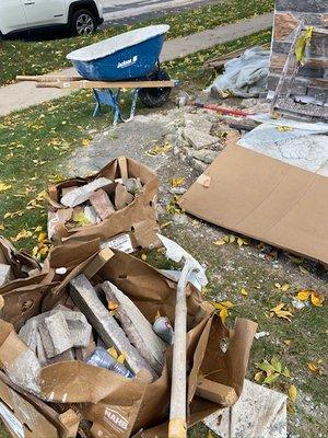 The state of our yard for weeks at a time - garbage and cigarette butts everywhere