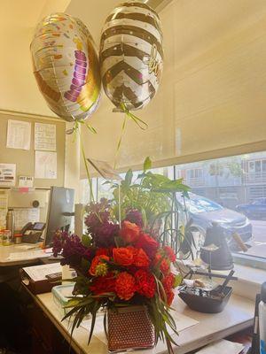 Special delivery: Birthday flowers