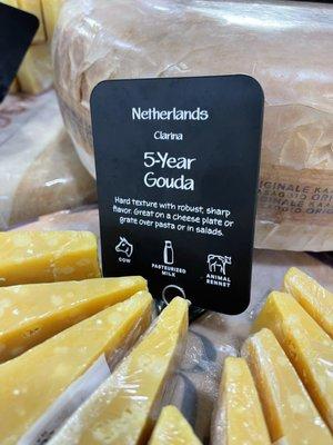 info tag for 5-year gouda