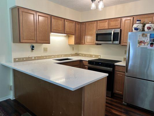 Day 1 - new quartz counter and sink