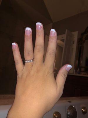 French manicure with dip powder. Beautiful! Thanks, Yong!