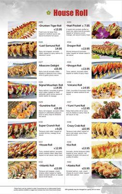 House Roll Menu