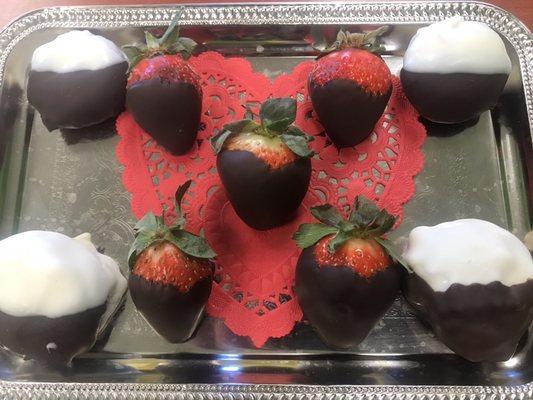 For the season for lovers we have chocolate dipped strawberries and add deep fried Oreos and dipped in white and dark chocolate