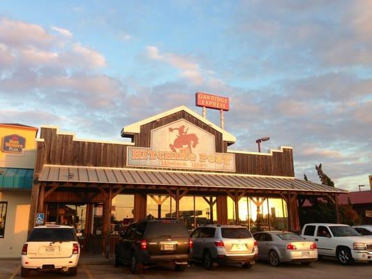 The hitching post is connected to the Valero gas station...