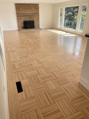 Floors after refinishing with bona natural sealer and bona high traffic matte finish