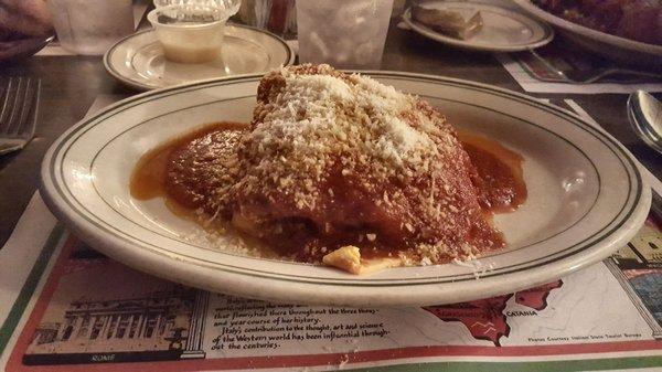 Giant serving of "Very Special" Lasagna