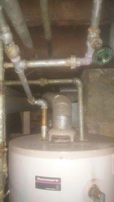 old water heater before replacement