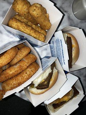 ONION RINGS MOZZARELLA CHEESE STICKS AND THE IMPOSSIBLE SLIDERS