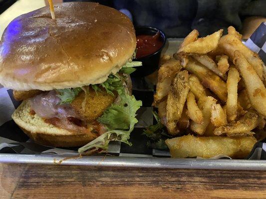 Mozz Burger with Fries