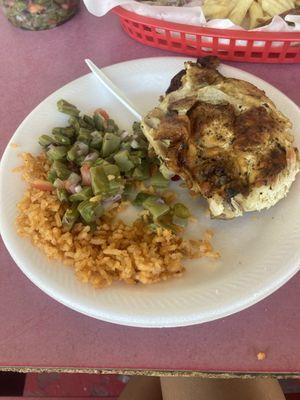 pollo con arroz y nopal