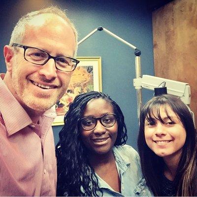 Dr. Glaser with our front desk manager, Markita, and our technician, Odalis, at our convenient Rockville location.