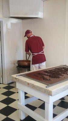 Dude making fudge.