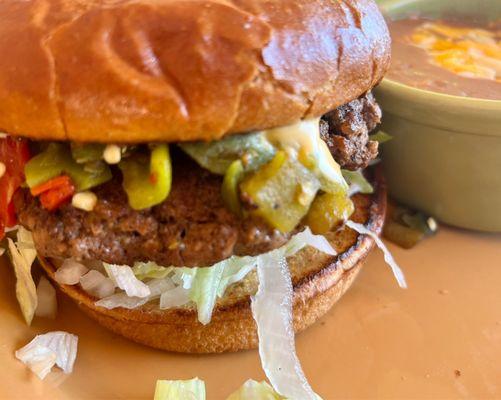 Skip the line at Sparky's. This green chile cheese burger is legit.