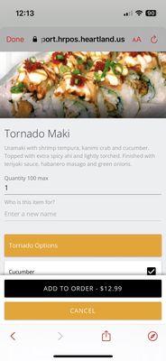 Tornado Maki description