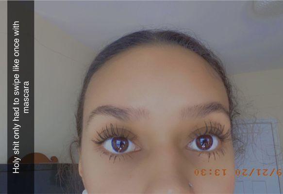 Lash lift with mascara