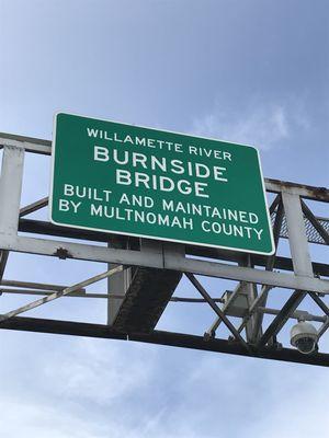 Burnside Bridge sign.