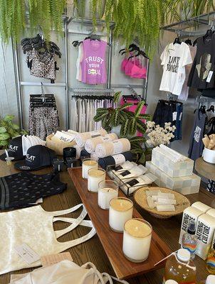 Boutique carries brands like lululemon, alo, Manduka, Free People, and Spiritual Gangster.