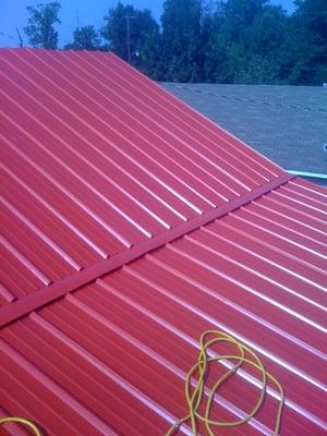 Multi ribbed metal roof