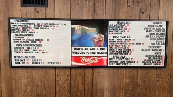 menu board