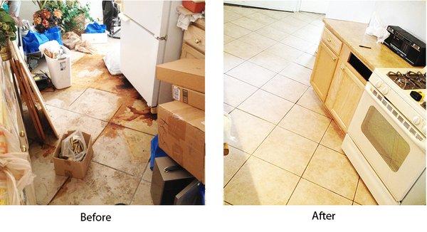 Other side of kitchen. That fridge had been leaking rotting food (we discarded the fridge).